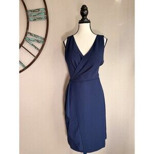 J. Crew 365 Dress Navy Blue Sleeveless V-neck Lined Sheath Size 12 NWT